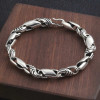 Herenarmband van 925 zilver met een Keltische gedraaide ketting en haaksluiting