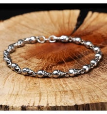 Silver bracelet for men and women, skull and crossbones chain