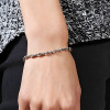 Pulsera de plata para hombre y mujer, cadena de calavera y tibias cruzadas.