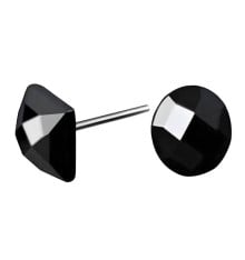 Boucles d'oreilles clous argent minimaliste onyx noir