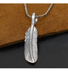 925 silver feather pendant for men and women