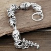 Bracciale da uomo con teschio da motociclista in argento massiccio