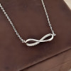 Sterling Silver Infinity Pendant Cubic Zirconia Inlay