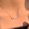 Sterling Silver Infinity Pendant Cubic Zirconia Inlay