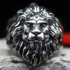 Men's Sterling Silver Lion Head Open RIng