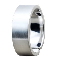 Men's Brushed Flat Sterling Silver Wedding Open Band Ring