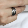 Brushed Sterling Silver Leaf Open Ring