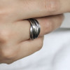 Women's Brushed Sterling Silver Leaf Open Ring