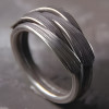 Brushed Sterling Silver Leaf Open Ring