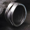 Brushed Sterling Silver Leaf Open Ring