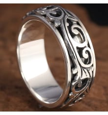 Men's Sterling Silver Celtic Knot Spinner Band Ring