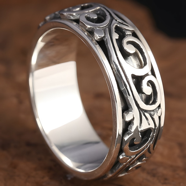 Bague anneau argent homme anti stresse tournant motif celtique