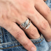 Bague homme femme argent massif ouvert aile ange