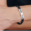 Herenarmband van wolfraam met liefdevol ingelegd abalone parelmoer