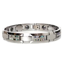 Men's Tungsten Carbide Magnetic Bracelet Shell Abalone Inlay