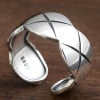 925 silver ring grooves open ring for men and women