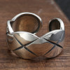 925 silver ring grooves open ring for men and women