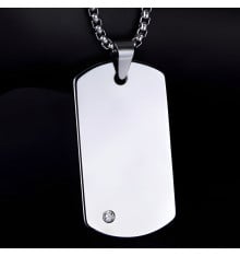 Personalized men's pendant dog tag plate tungsten zirconium