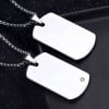 Pendentif personnalise homme plaque militaire tungstene zirconium