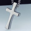 Men's tungsten cross pendant polished finish