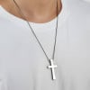 Men's tungsten cross pendant polished finish