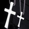 Men's High Polished Tungsten Cross Pendant