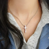 Men's tungsten cross pendant polished finish