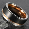 Personalized black tungsten ring groove wedding ring for men and women