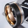 Personalized black tungsten ring groove wedding ring for men and women