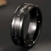 Personalized black Tungsten wedding ring