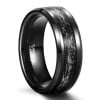 Personalized black Tungsten wedding ring
