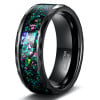8mm Bague personnalisee alliance tungstene opale multicolor homme femme