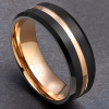 Personalized tungsten ring brush groove wedding ring for men and women