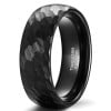 8mm Bague mariage homme tungstene martelee personnalisable