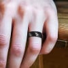 Customizable hammered tungsten men's wedding ring