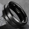 Bague mariage homme tungstene brosse personnalisable
