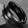 Customizable brush tungsten men's wedding ring