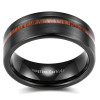 Personalized men's ring tungsten ring wood line