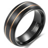 Men's Brushed Dome Tungsten Gold Plated Double Grooved Band Ring