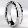 6mm Bague mariage personnalisee alliance dome tungstene fibre blanche