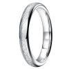 4mm Bague mariage personnalisee alliance dome tungstene fibre blanche