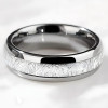Fede nuziale personalizzata Alliance cupola in fibra di tungsteno bianco
