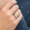 Bague mariage personnalisee alliance dome tungstene fibre blanche