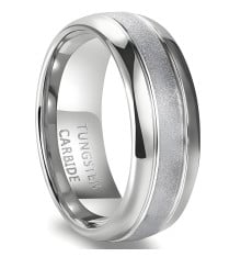 Men's Tungsten Brushed Center Band Ring