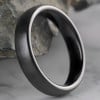 Customizable brush dome ceramic wedding ring