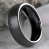 Customizable brush dome ceramic wedding ring