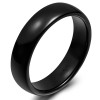 Black Ceramic Dome Wedding Wedding Band Ring