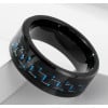 Men's Black Tungsten Carbon Fiber Inlay Wedding Band Ring