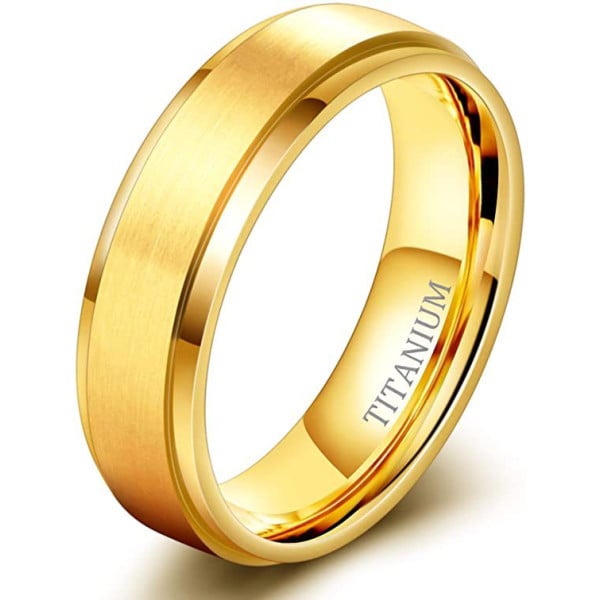 Personalized matte brush titanium ring for men and women