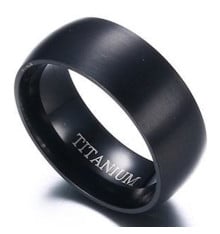 Personalized wedding ring brushed titanium ring
